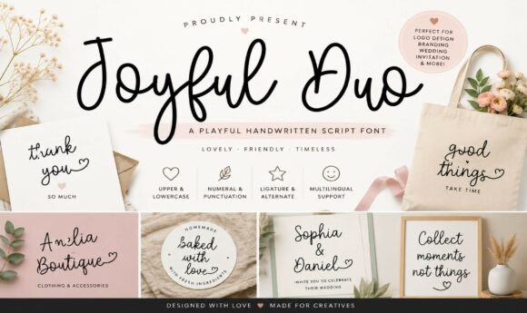 Discover Joyful Duo: A Handwritten Font with Heart