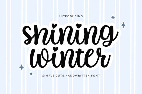 Shining Winter: A Handwritten Font with a Heart